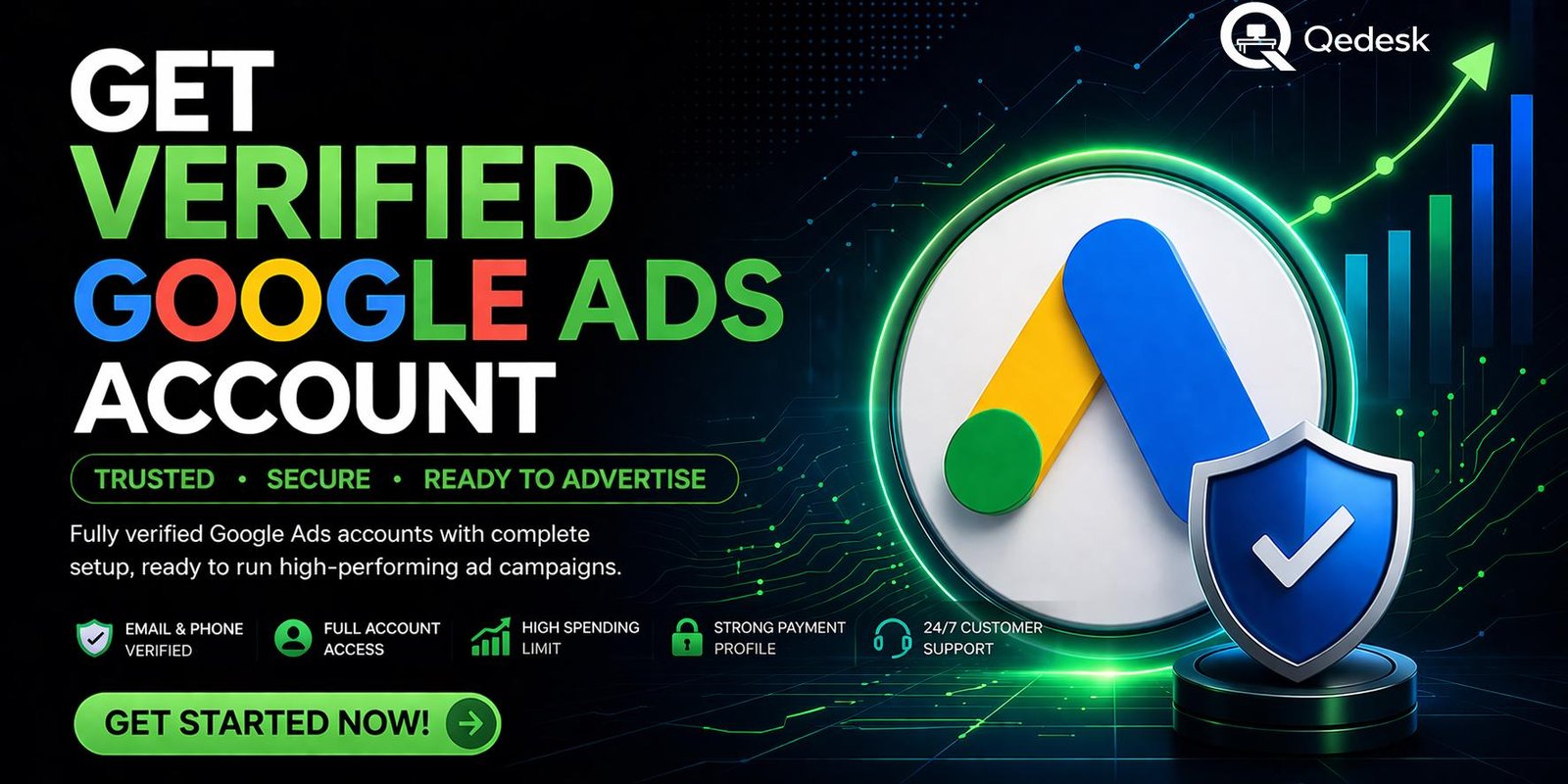 Futuristic Google Ads campaign promotion