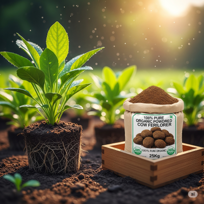 Growliy Pure Cow Compost ( 50KG ) – 100% Organic Powdered Cow Dung Fertilizer